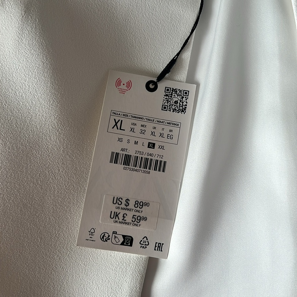 Zara White Sleeveless Blazer Vest - Picture 2 of 4